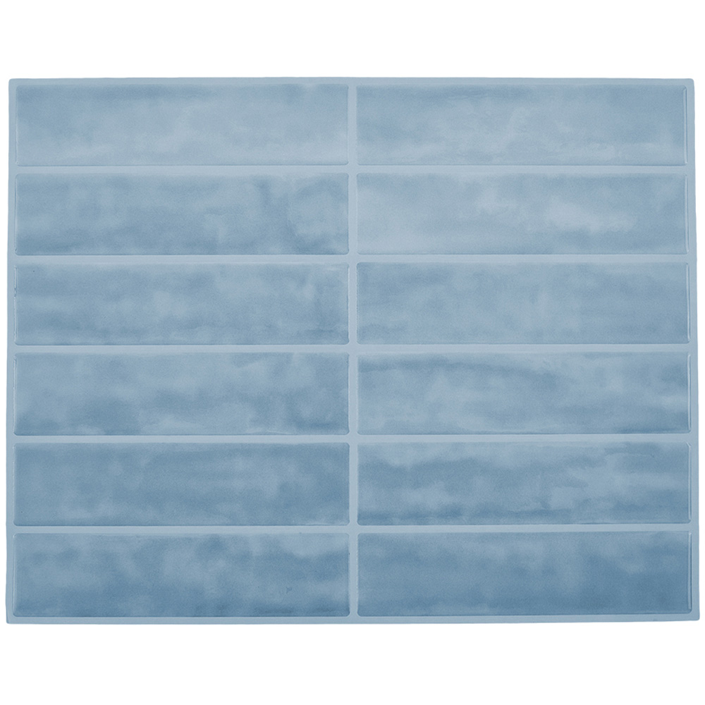 Living and Home Light Blue Rectangle Self Adhesive Wall Sticker 10 Pack Image 3