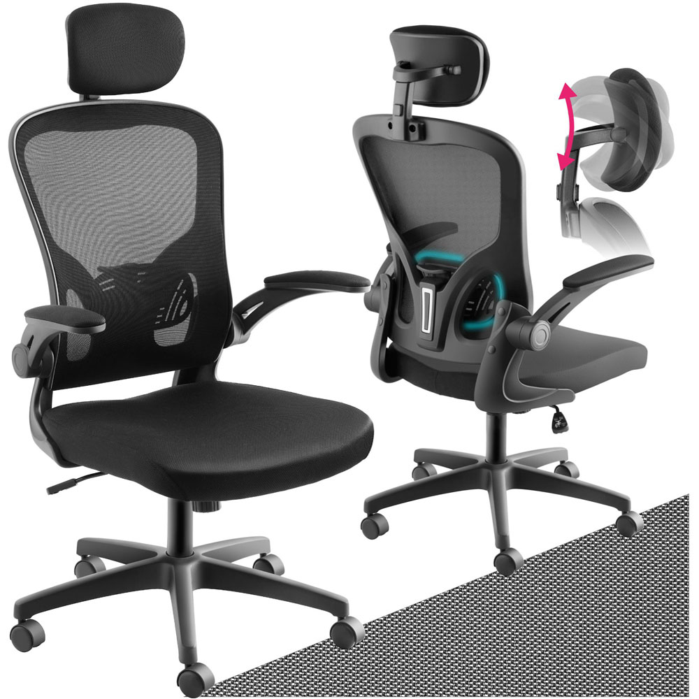 Tectake Arges Black Adjustable Office Chair Image 2