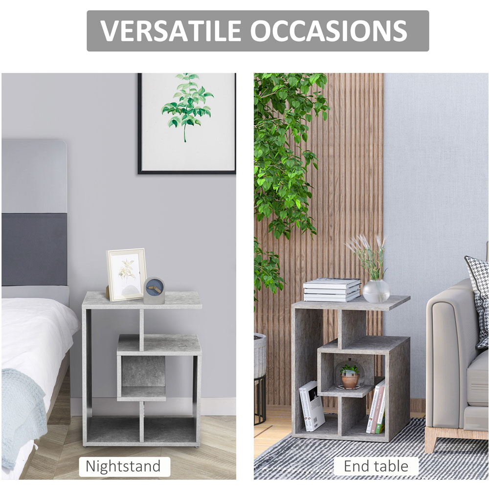 Portland 3 Tier Cement Effect Side Table Image 6