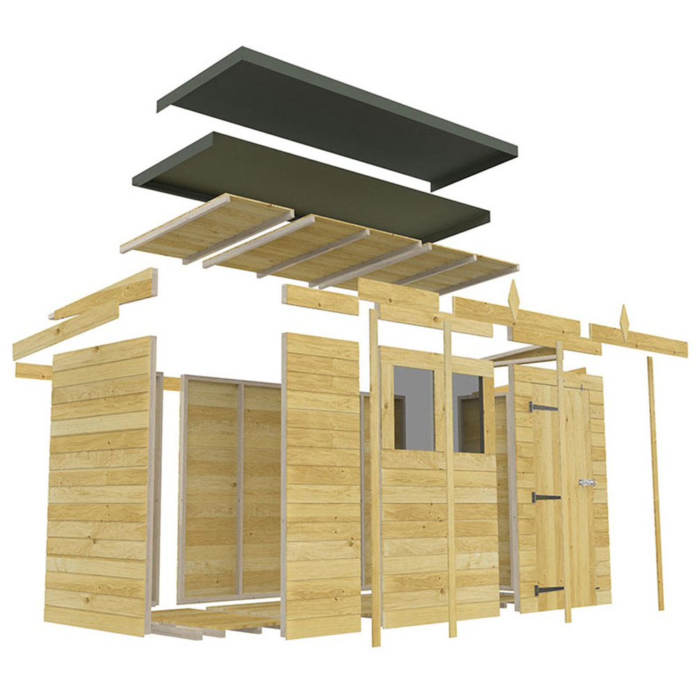 DIY Sheds 19 x 7ft Tongue and Groove Timber Pent Security Garden Shed Image 3