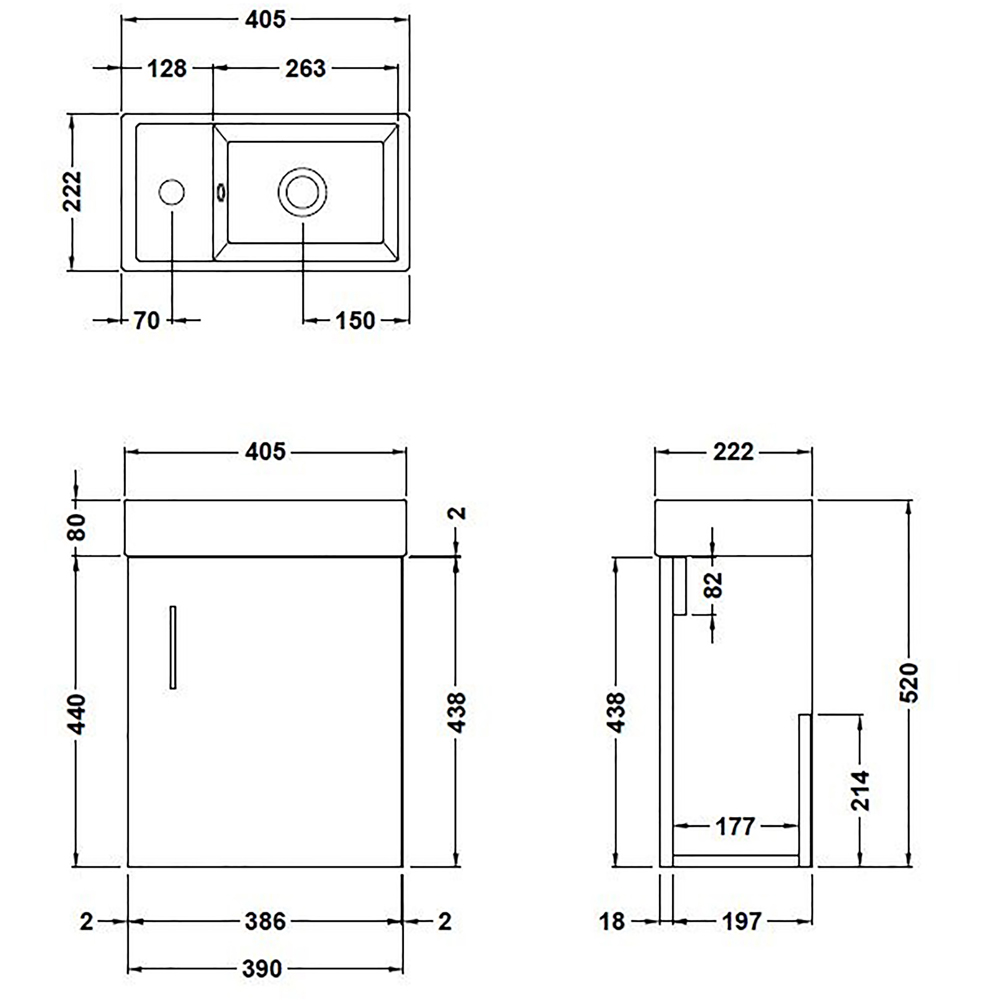 nuie Vault 400mm Gloss Grey Wall Hung Unit with WC and Tap Image 3