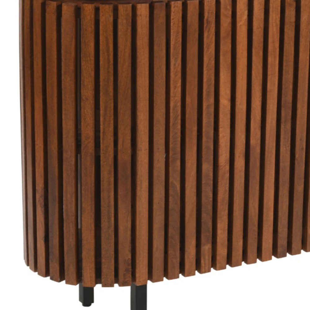 Brooklyn Slatted 2 Door Mango Wood Large Sideboard Image 5