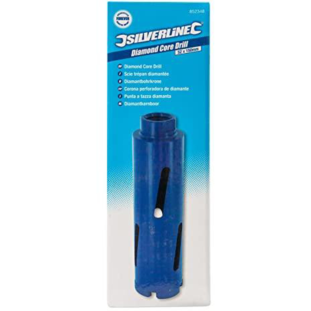 Silverline Diamond Core Drill Bit 52 x 150mm Image 2