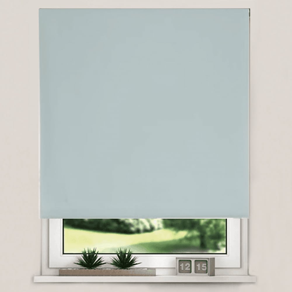New EdgeBlinds Thermal Blackout Roller Blinds Duck Egg 90cm Image 1