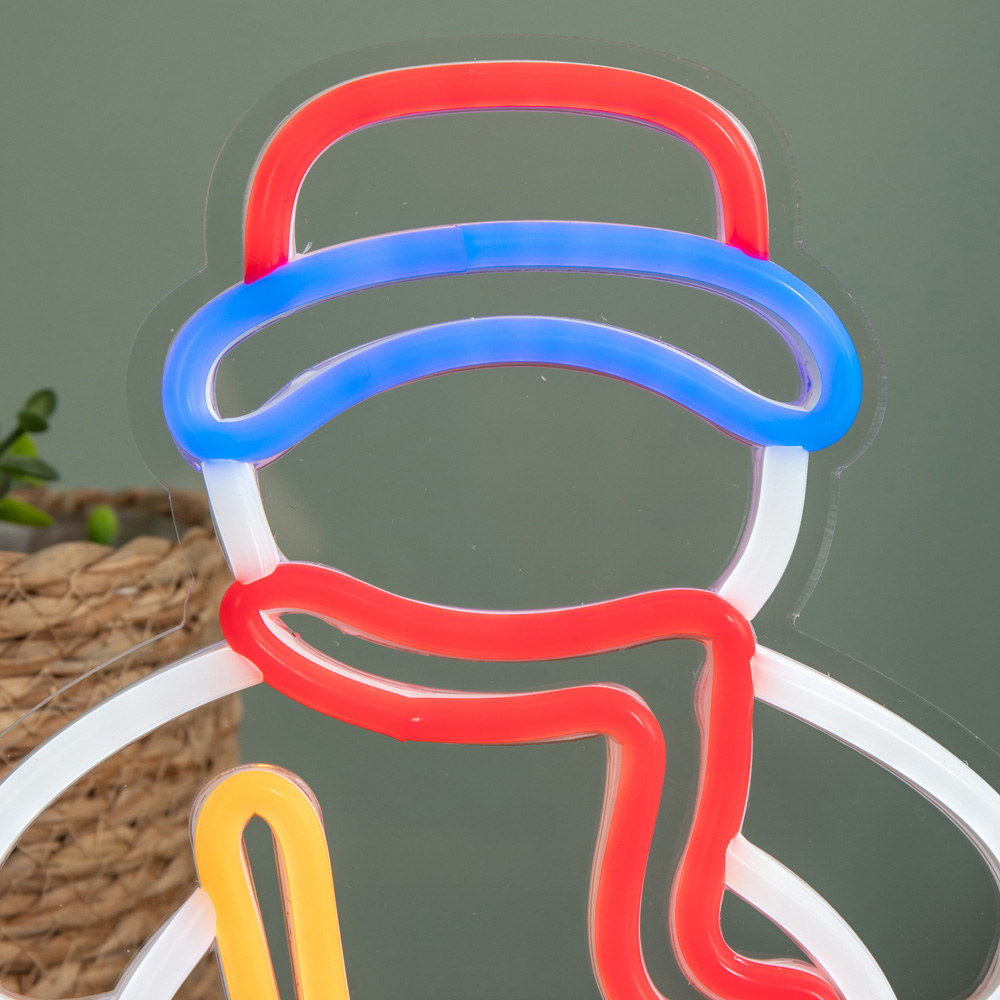 Samuel Alexander Multicolour LED Snowman Table Top Neon Sign 24 x 19cm Image 6