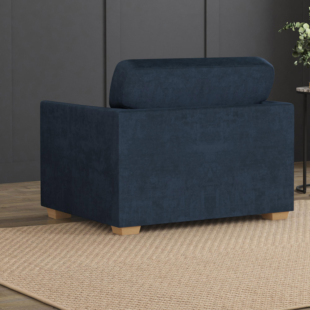Modo Royal Blue Plush Velvet Fixed Back Armchair Image 8