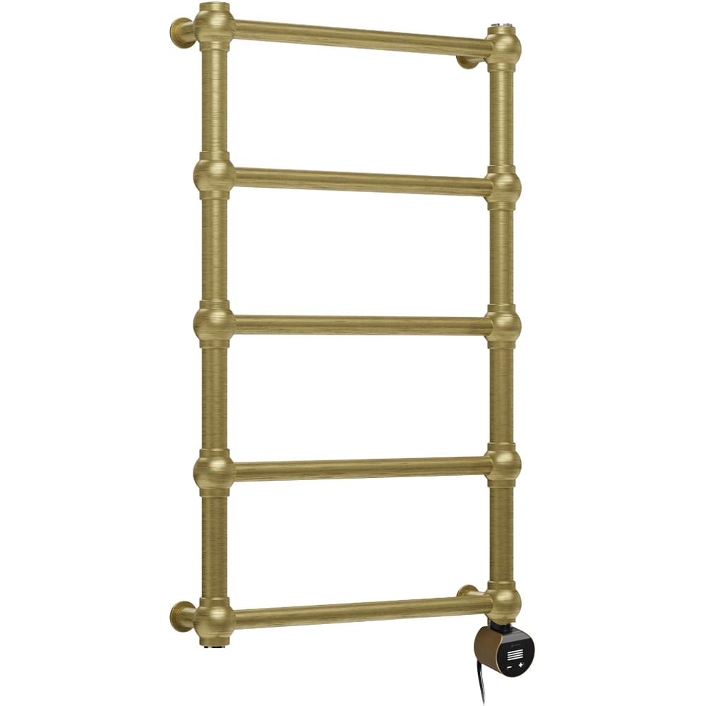 Terma Retro Brushed Brass Electric Towel Rail with VEO Element Controller 800 x 504mm Image 1