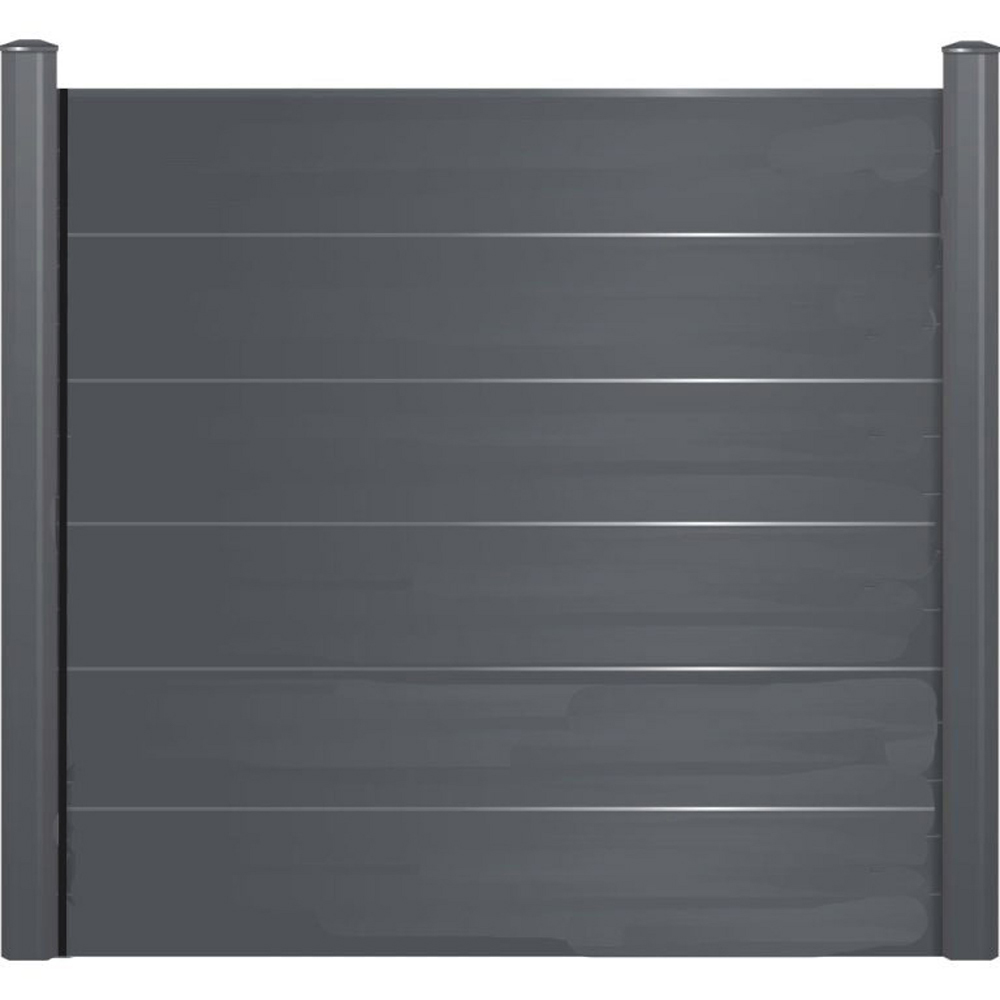 Endurofence Anthracite Grey 1830 x 1830mm Mid Rib Maintenance Free Fence Panel Image 2