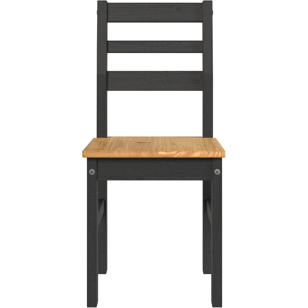 Core Products Texas 6 Seater Pine Solid Wood Dining Set Black and Antique Image 5