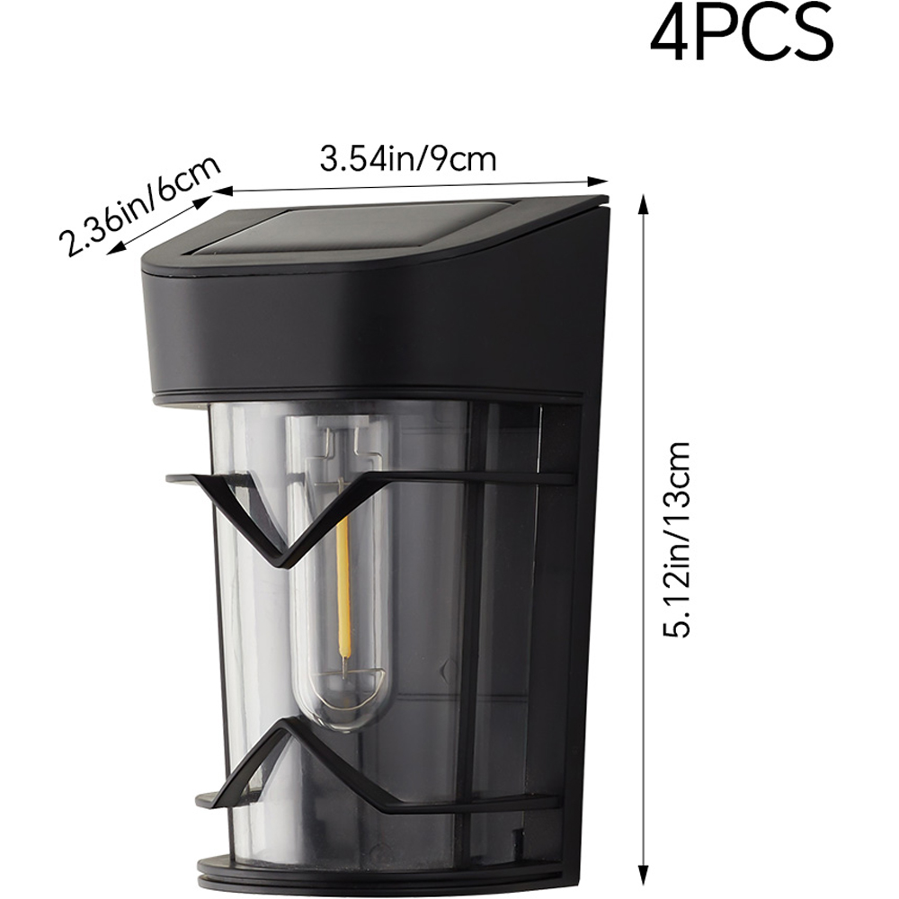 4 Packs Solar-Powered Outdoor Wall Night Light Image 6