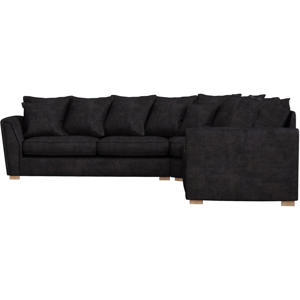 Wendleberry 4 Seater Ebony Plush Velvet Scatter Back Corner Sofa Image 3