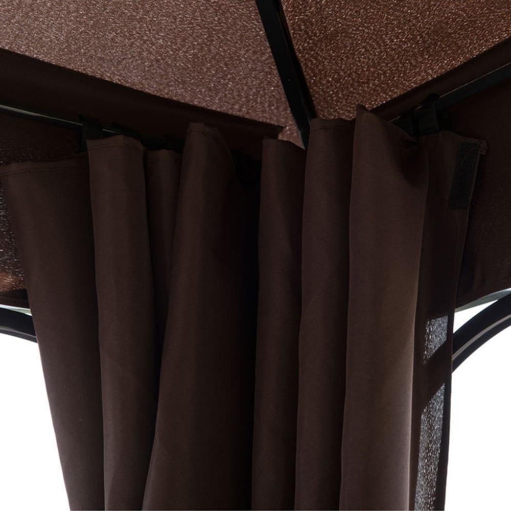 3x3m Gazebo Metal Brown Image 3