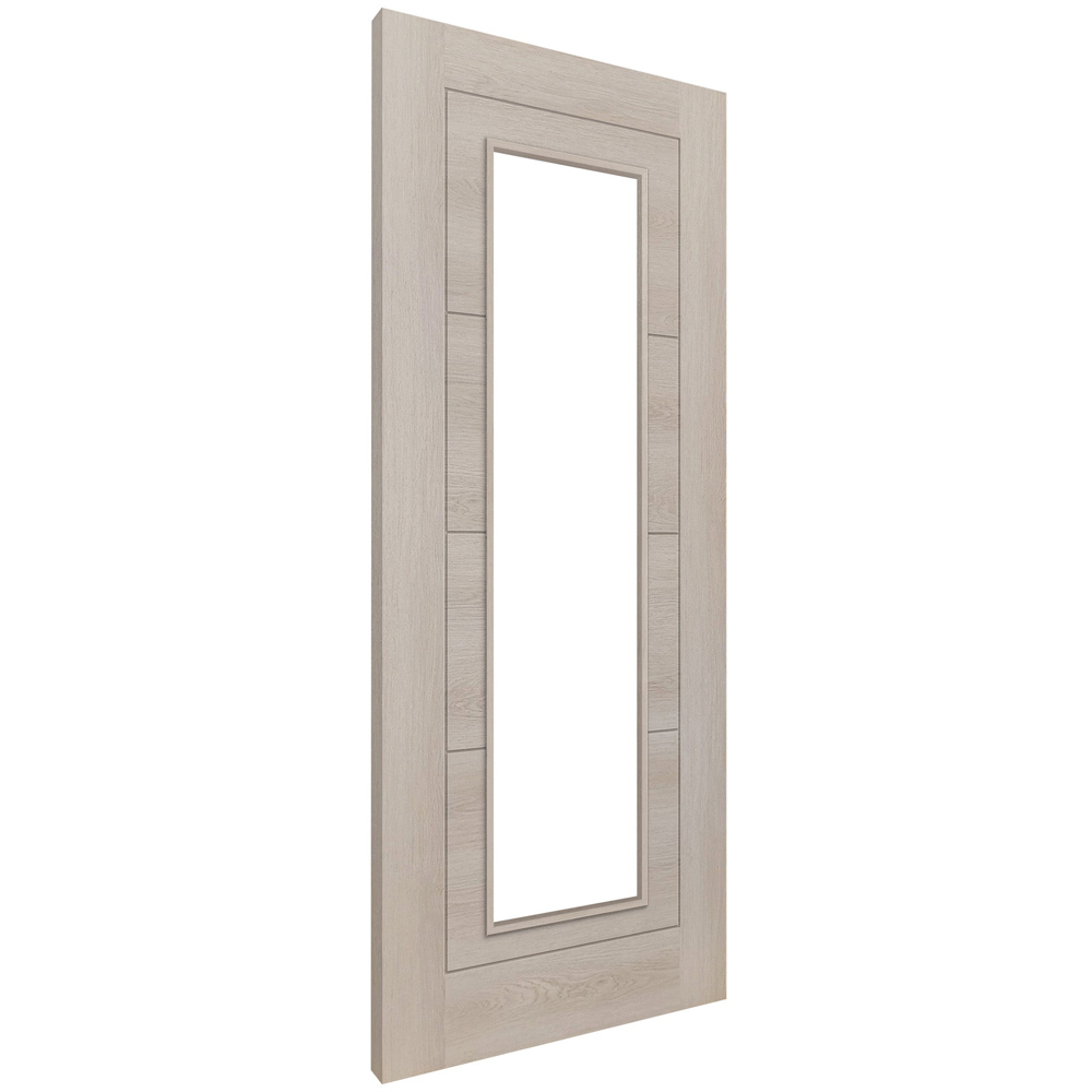 Ivory Ladder Laminated Fully Finished Clear Glass Internal Door 1981 x 686mm Image 3