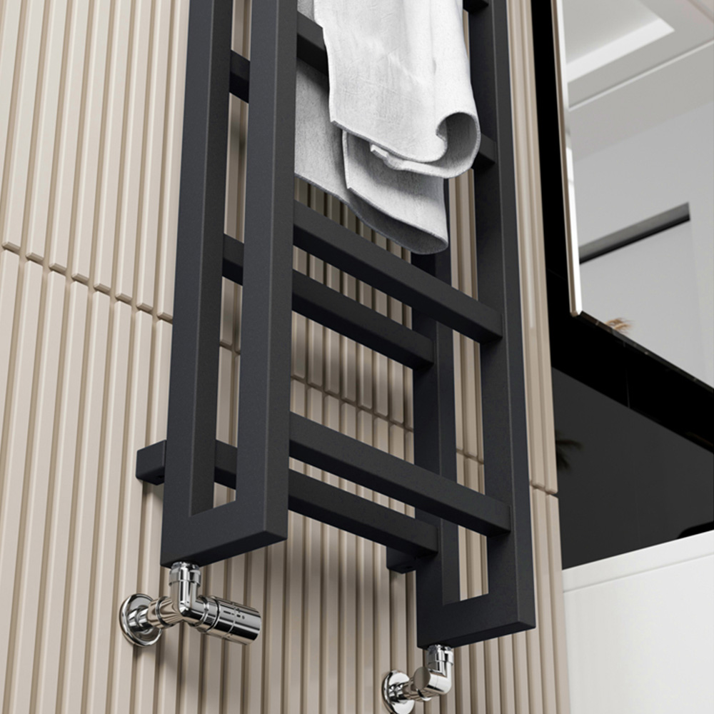 Terma Stand Modern Grey Heated Towel Rail 2097 BTU 1150 x 400mm Image 7
