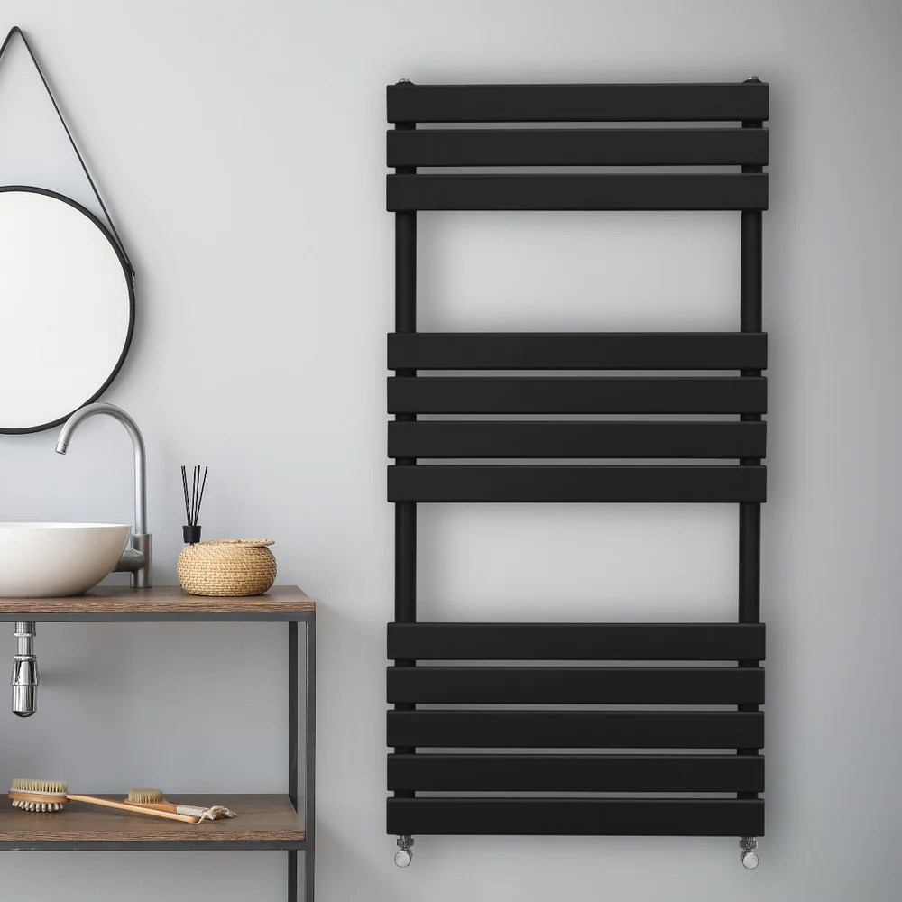 Monster Shop 2461BTU Black Flat Panel Towel Radiator 1200 x 600mm Image 2
