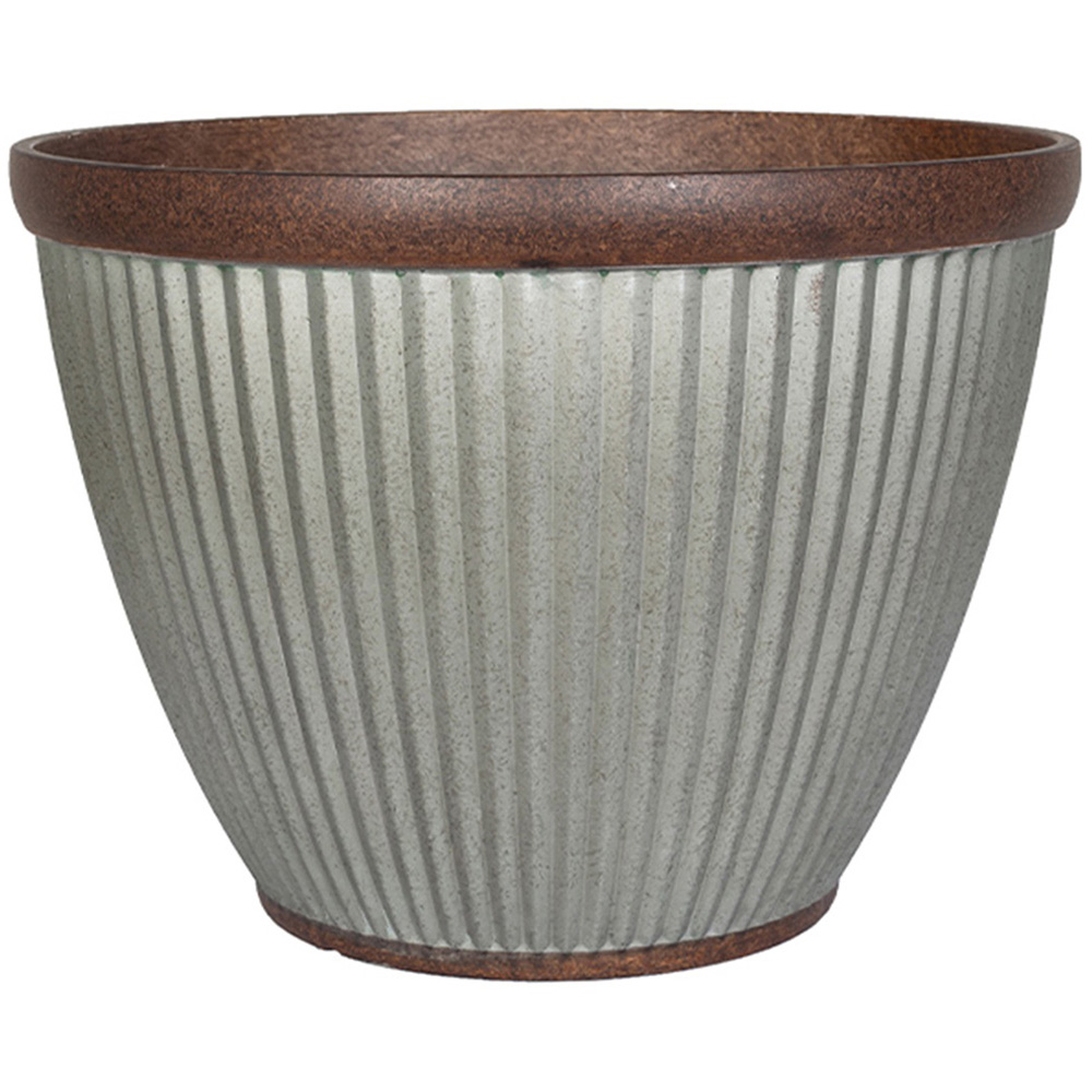 Plant Avenue Irondale Silver Bowl Plant Pot 38cm Image 1
