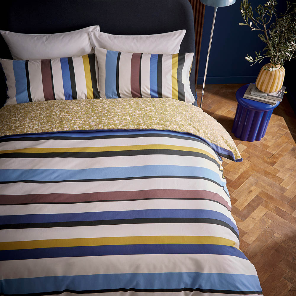 Helena Springfield Juna Super King Size Multicolour Stripe Duvet Set Image 3