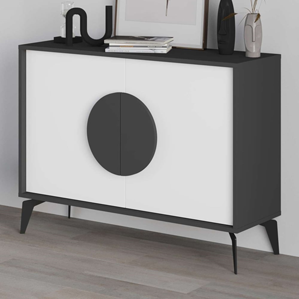 Decortie Gora Anthracite and White Console Sideboard Image 1
