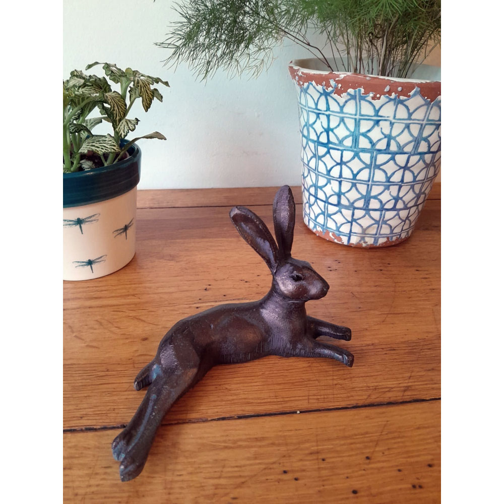 Inspirational Gifting Laying Hare Polystone Resin Garden Ornament Small Image 3