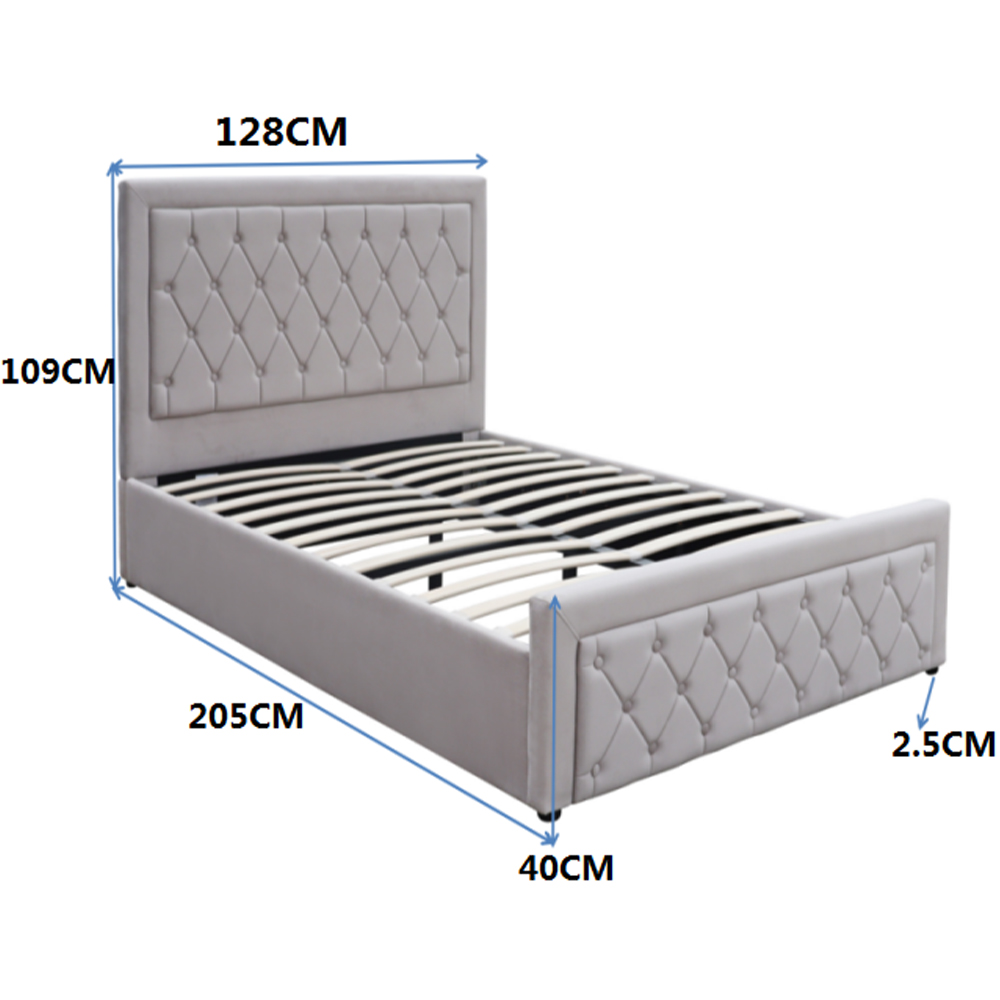 Kosy Koala Small Double Grey Velvet Tufted Gaslift Ottoman Bed with Mattress Image 8