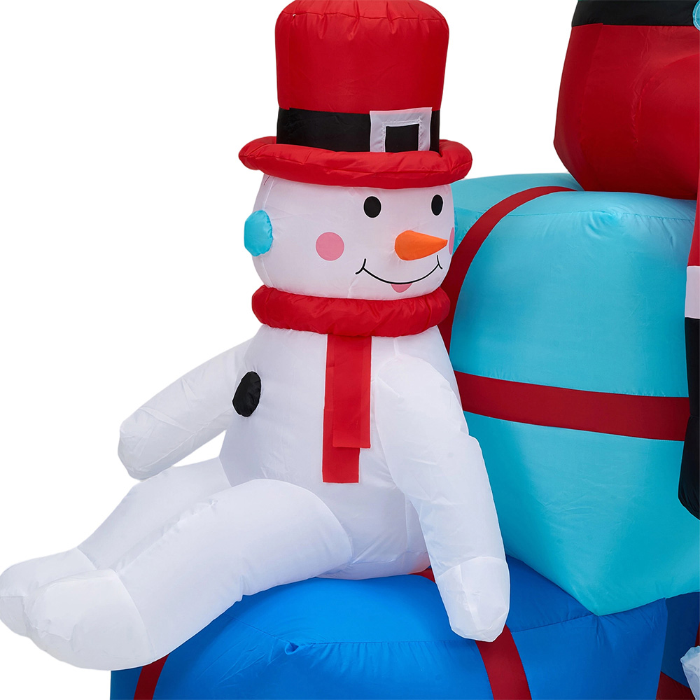 Living and Home Inflatable Santa Snowman and Elf Scene LED Christmas Decoration 7.2ft Image 5