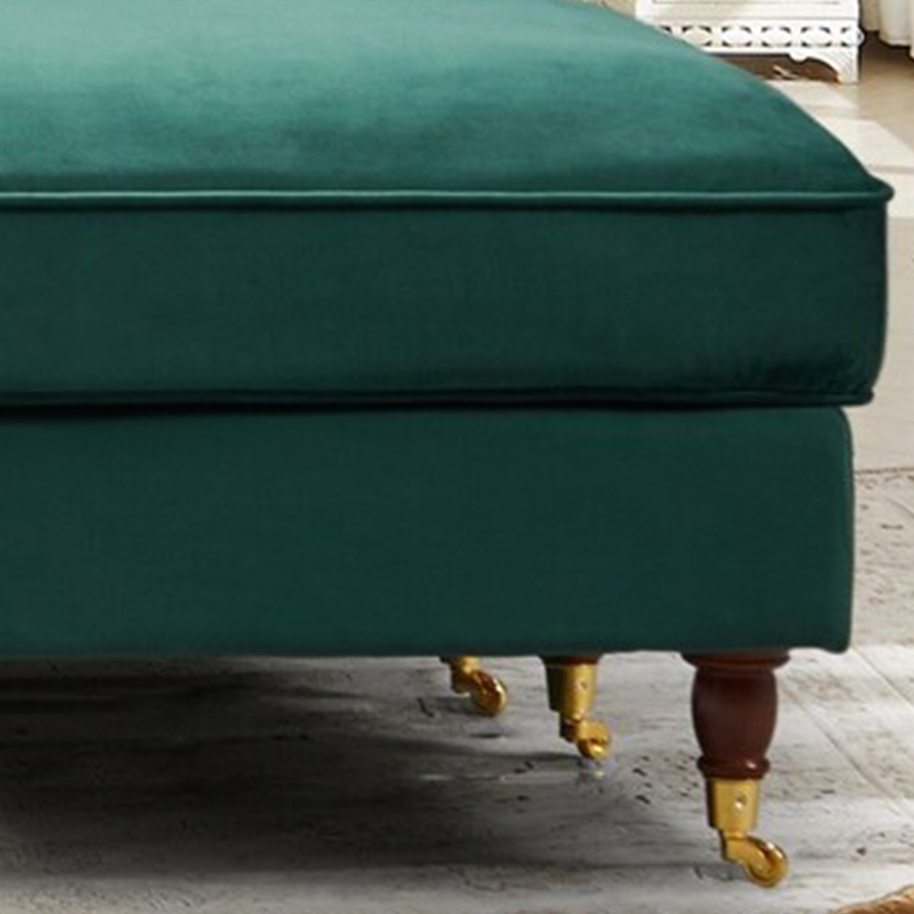 Woodbury 3 Seater Green Velvet Reversible Corner Sofa Image 3