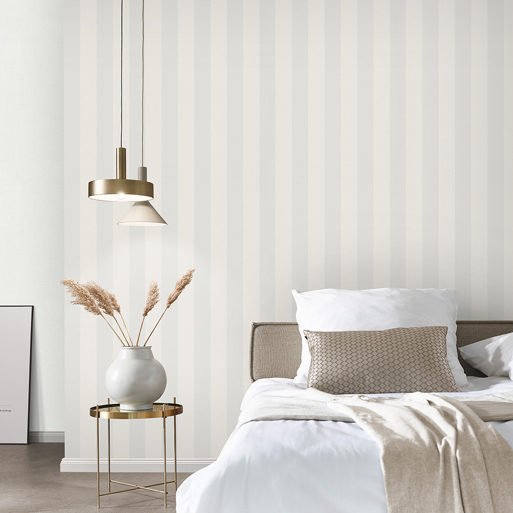Erismann Dylis Stripe Grey and Rose Gold Wallpaper Image 3