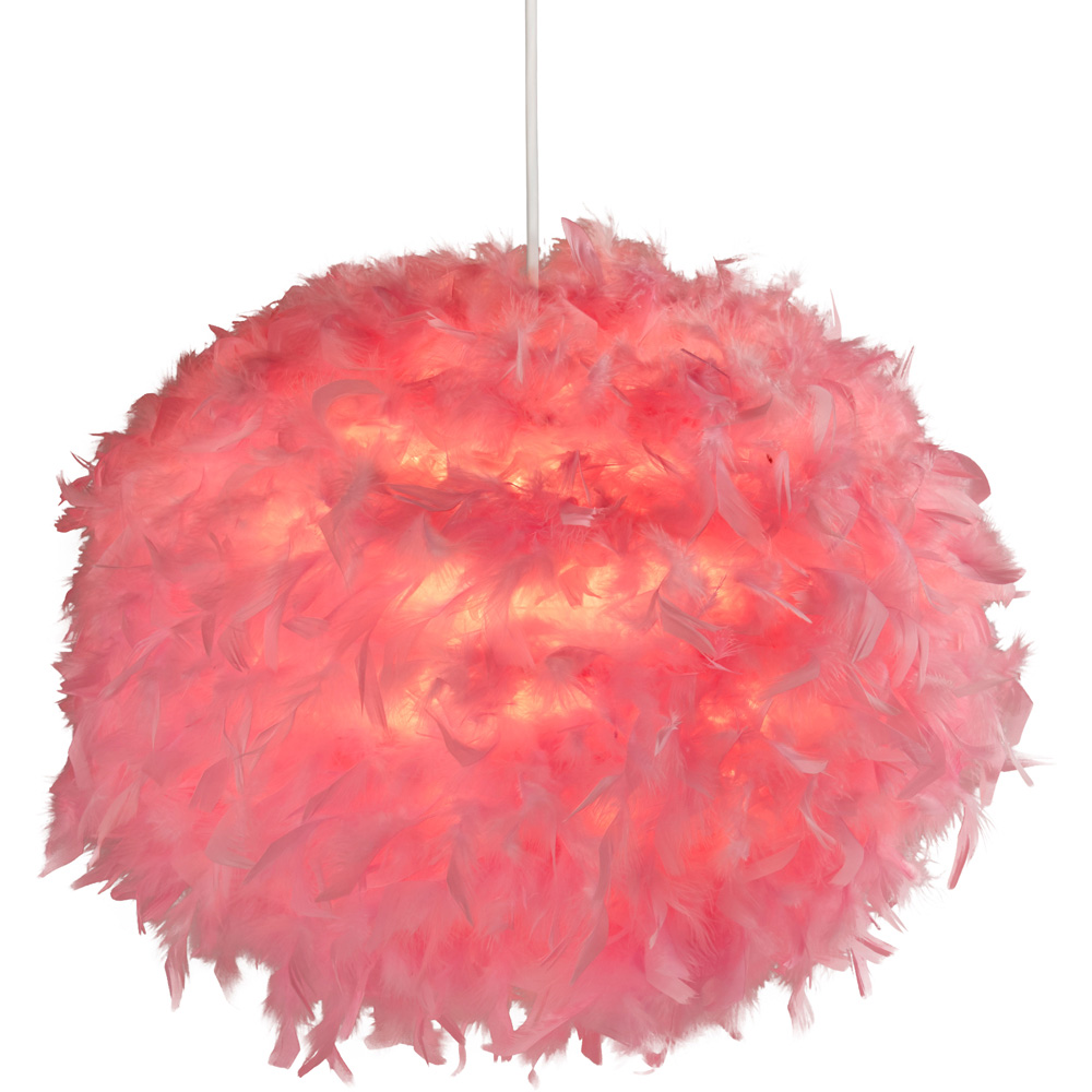 Lighting Collection Pink Feather Shade Image 3