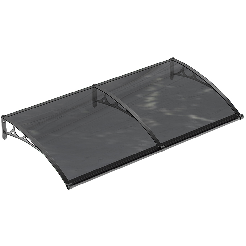 Living and Home Dark Grey Curved Door and Window Canopy 2.0 x 1.0m Image 2