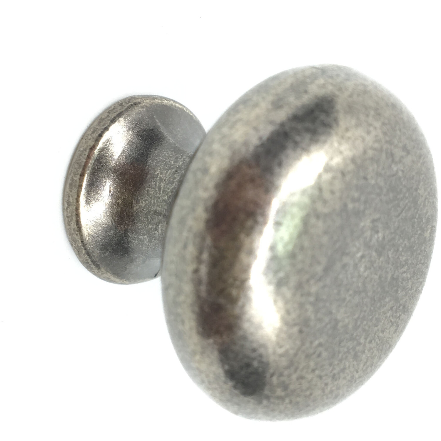 Pack of 4 Sleek Round Cabinet Knobs Antique Pewter Image 2