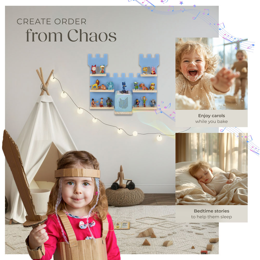 Tectake 6 Shelf Castle Design Wall Unit Image 7