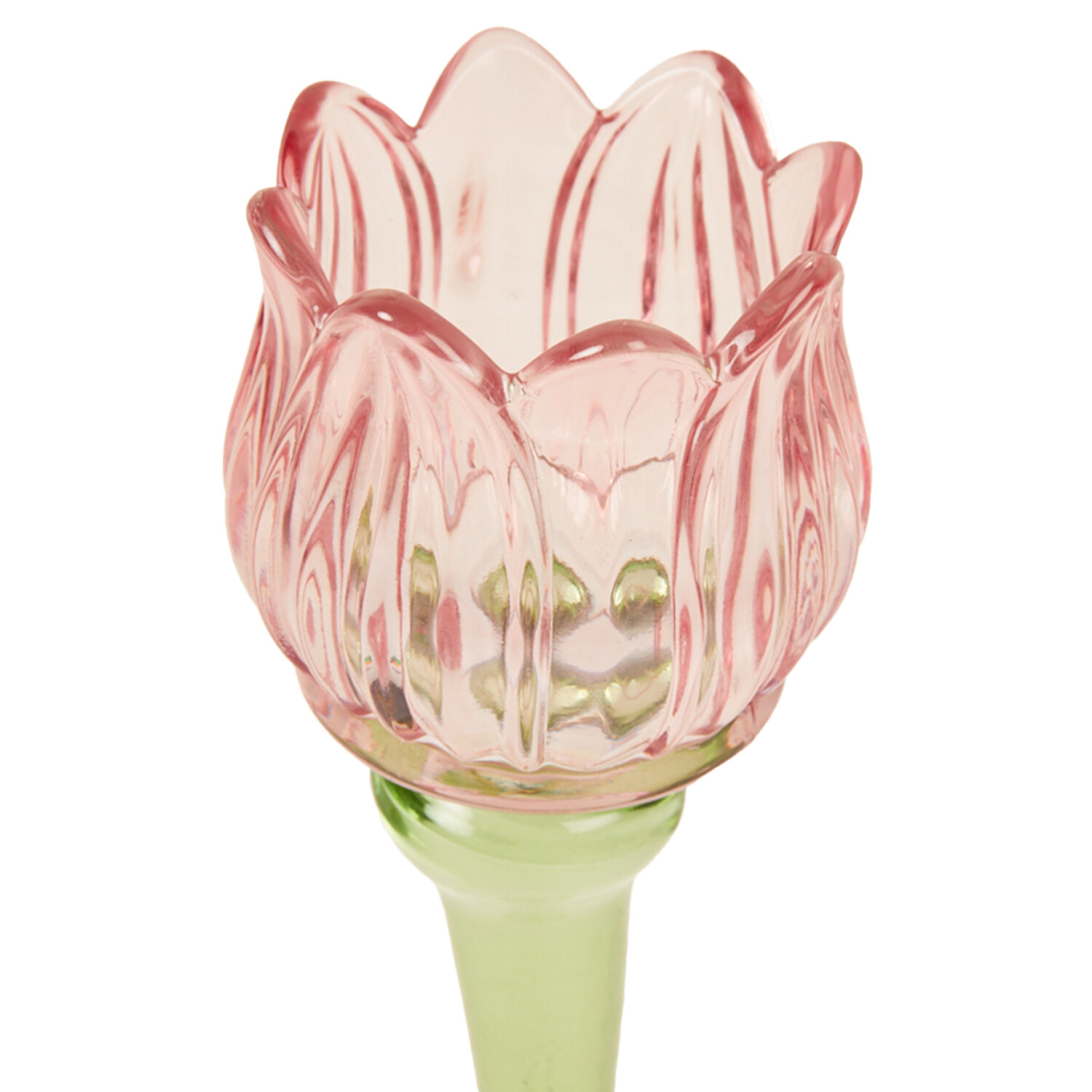 Tall Tulip Glass Tealight Holder - Multicolour Image 2