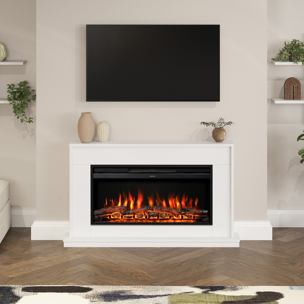 Be Modern Farleigh Timber Ash White Electric Fireplace with Remote Control 2000W 52 inch Image 6