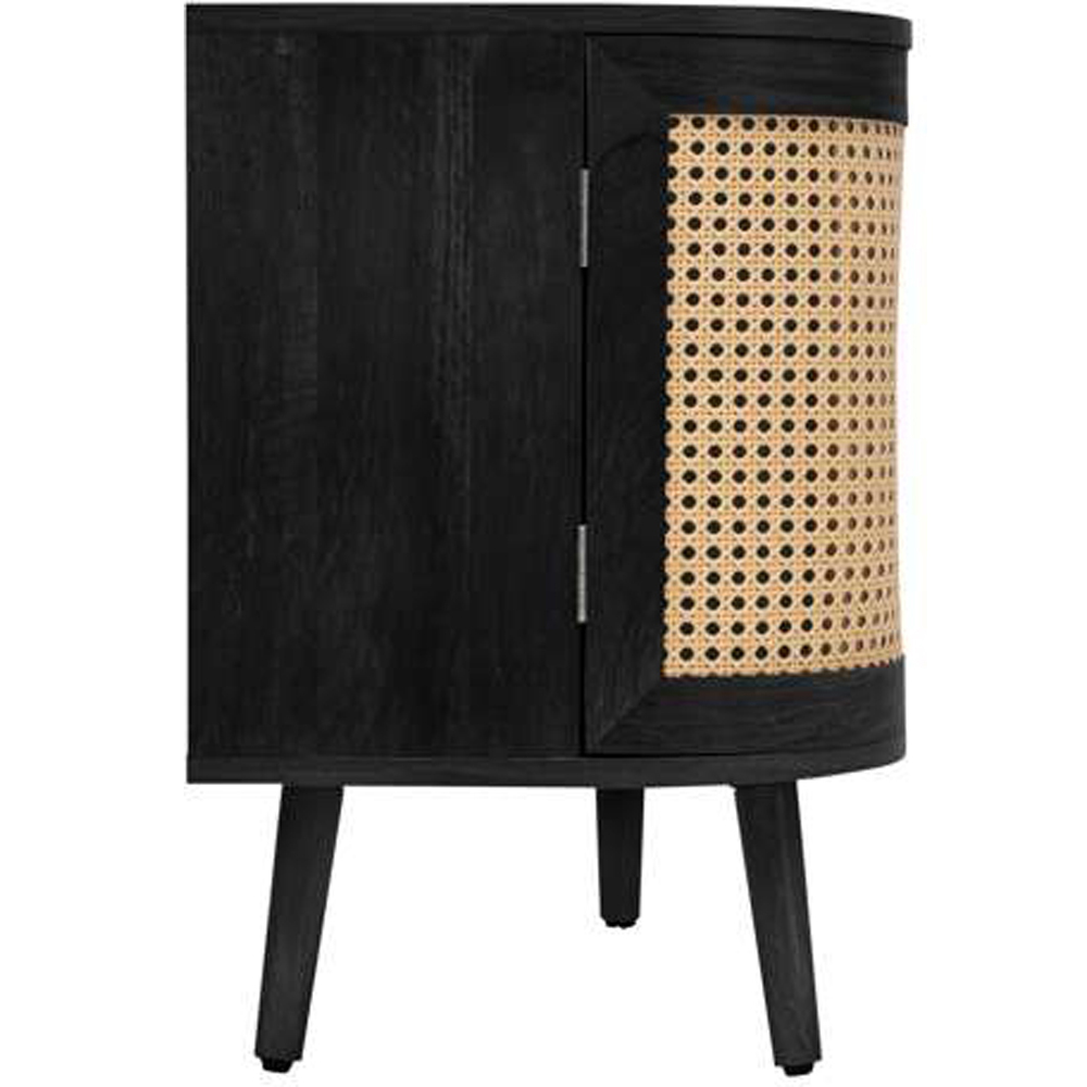 Birlea Noah 2 Door Single Drawer Black Rattan TV Unit Image 4