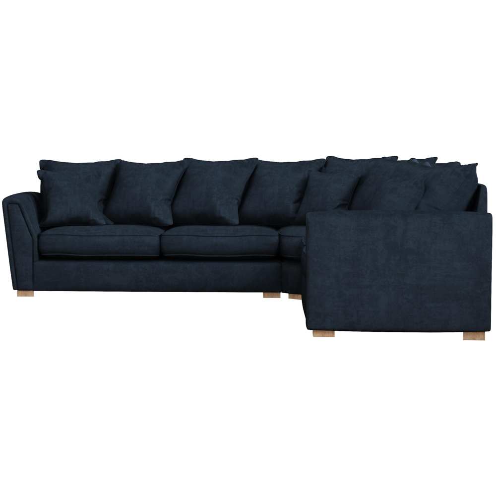 Wendleberry 4 Seater Royal Blue Plush Velvet Scatter Back Corner Sofa Image 3