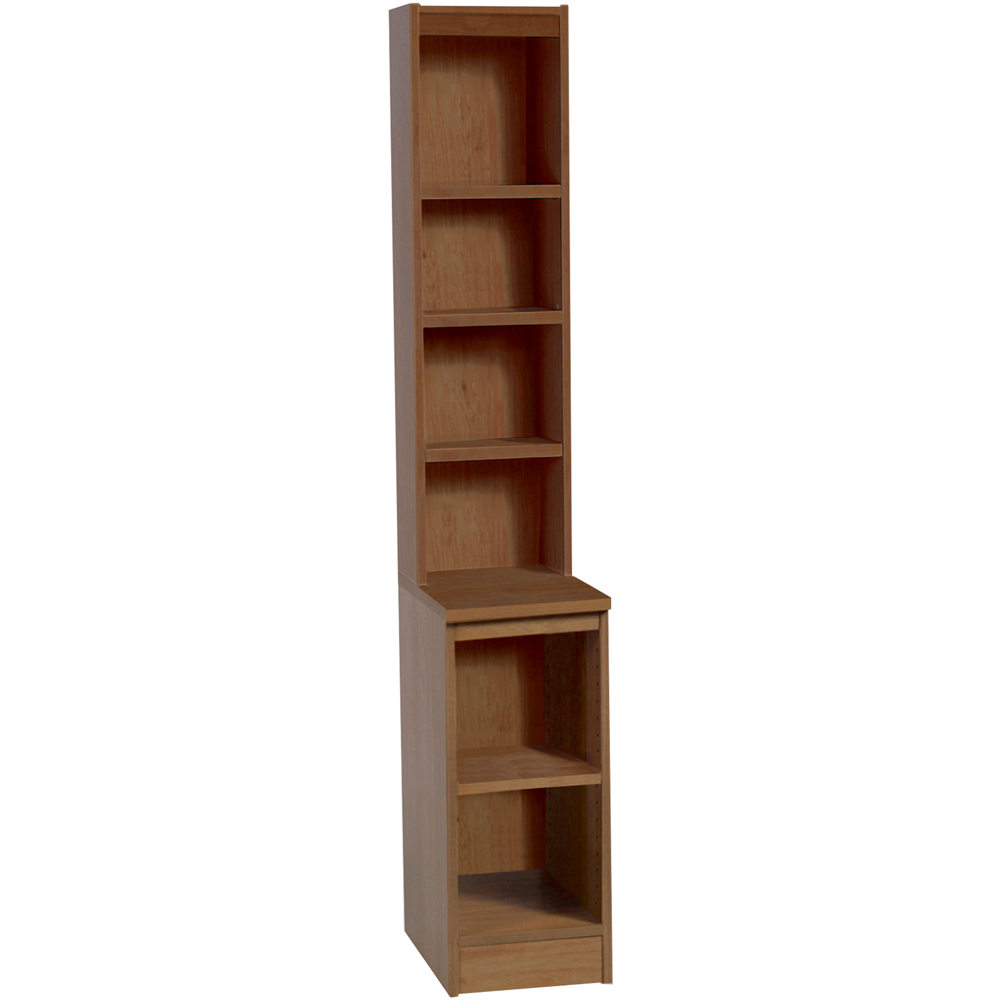 R White Cabinets 6 Shelf Brown Desk Height Bookcase with Hutch Image 2