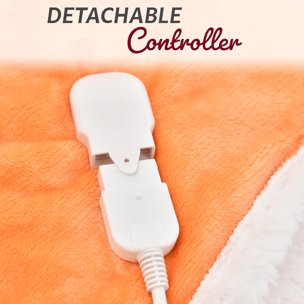 GlamHaus Dark Orange Heated Blanket 160 x 130cm Image 3