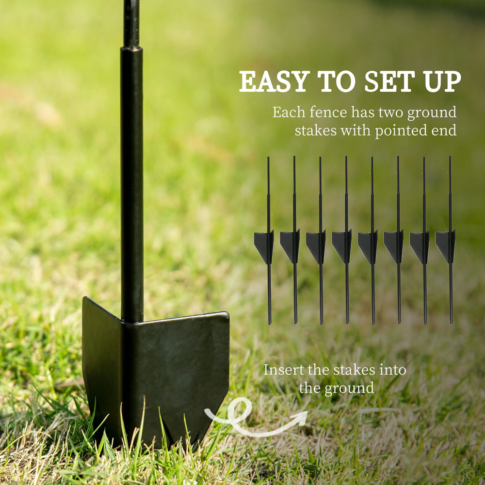 Outsunny 4pc Garden Fencing Black Image 5
