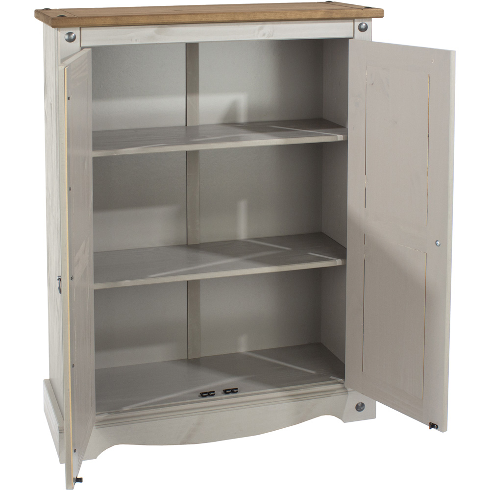 Corona 2 Door Grey Washed Wax Finish Cupboard Image 5