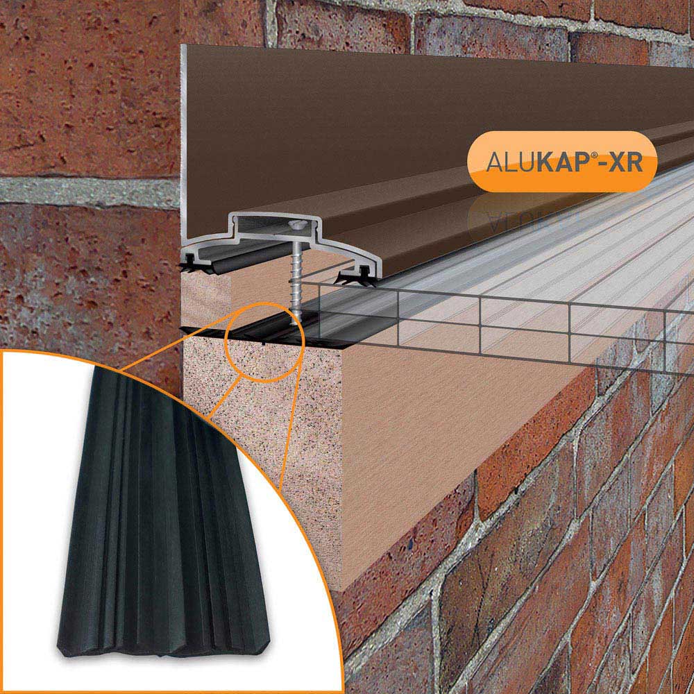 Alukap-XR Brown Wall Bar 3.0m with 55mm Rafter Gasket Image 3