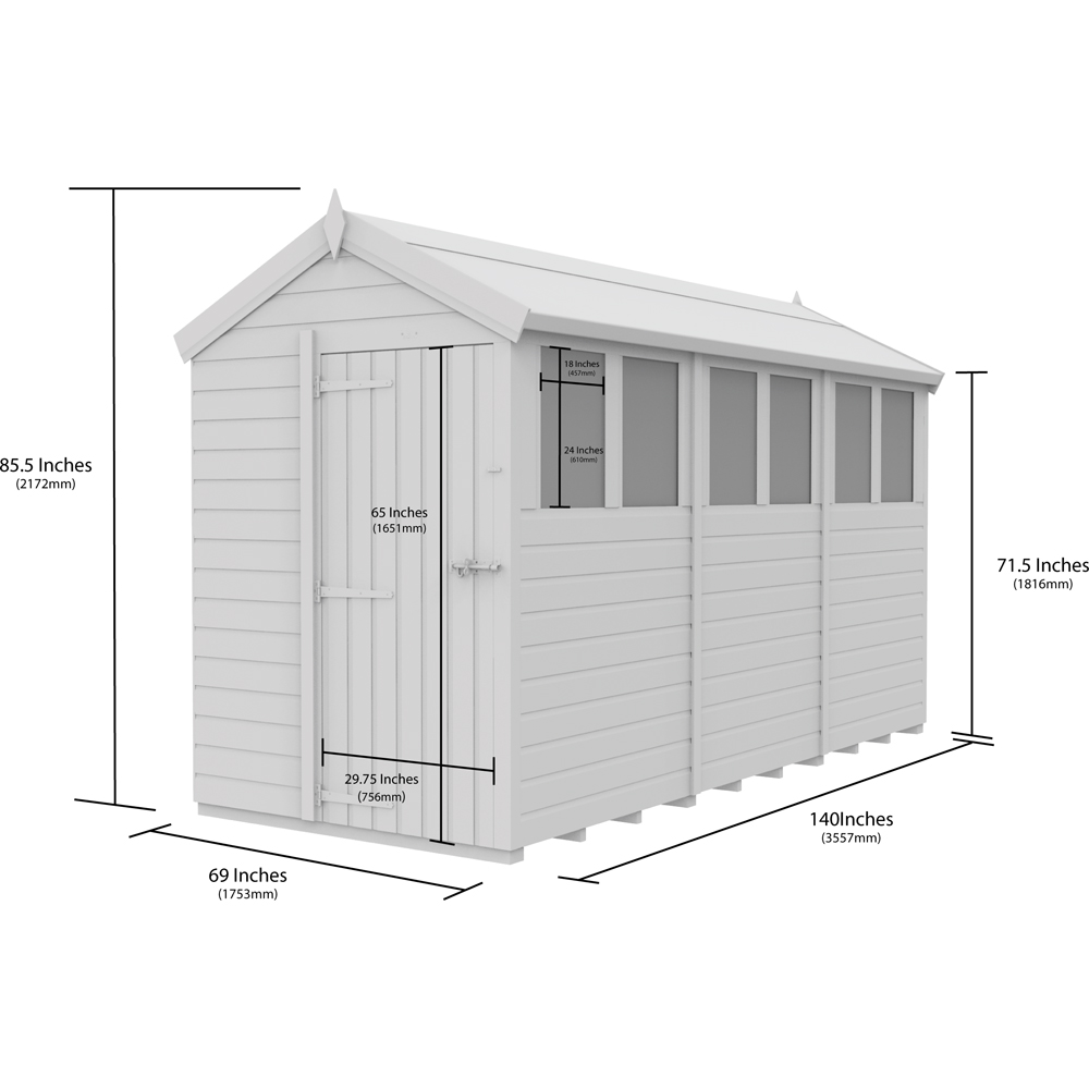 DIY Sheds 5 x 12ft Tongue and Groove Timber Apex Security Garden Shed Image 9