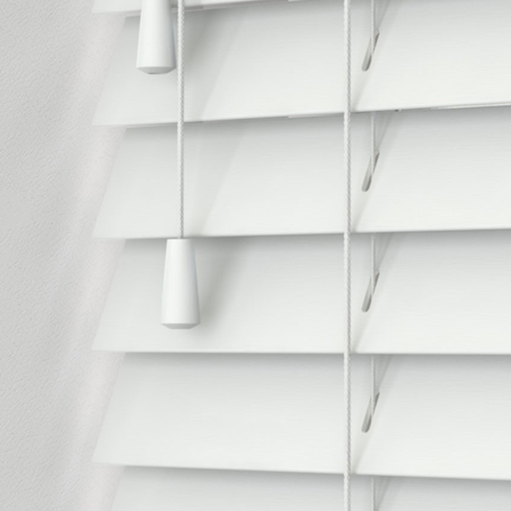 Caecus Real Wood String Venetian Blind White 135 x 120cm Image 2