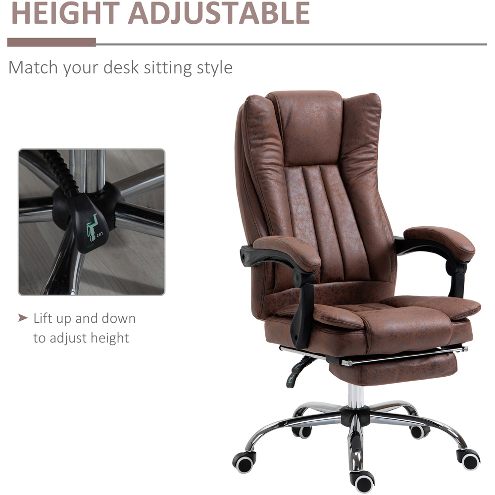 Portland Brown Microfibre Swivel Office Desk Chair Image 6