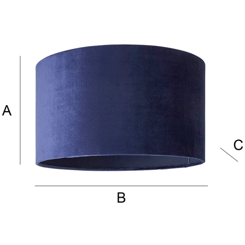 ValueLights Reni Navy Velvet Drum Ceiling Lamp Shade 35cm Image 8