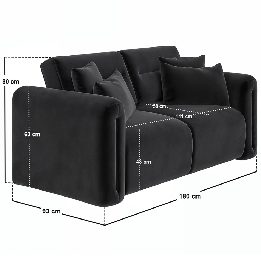 Solace+Co Mabel 2 Seater Grey Velvet Sofa Image 8