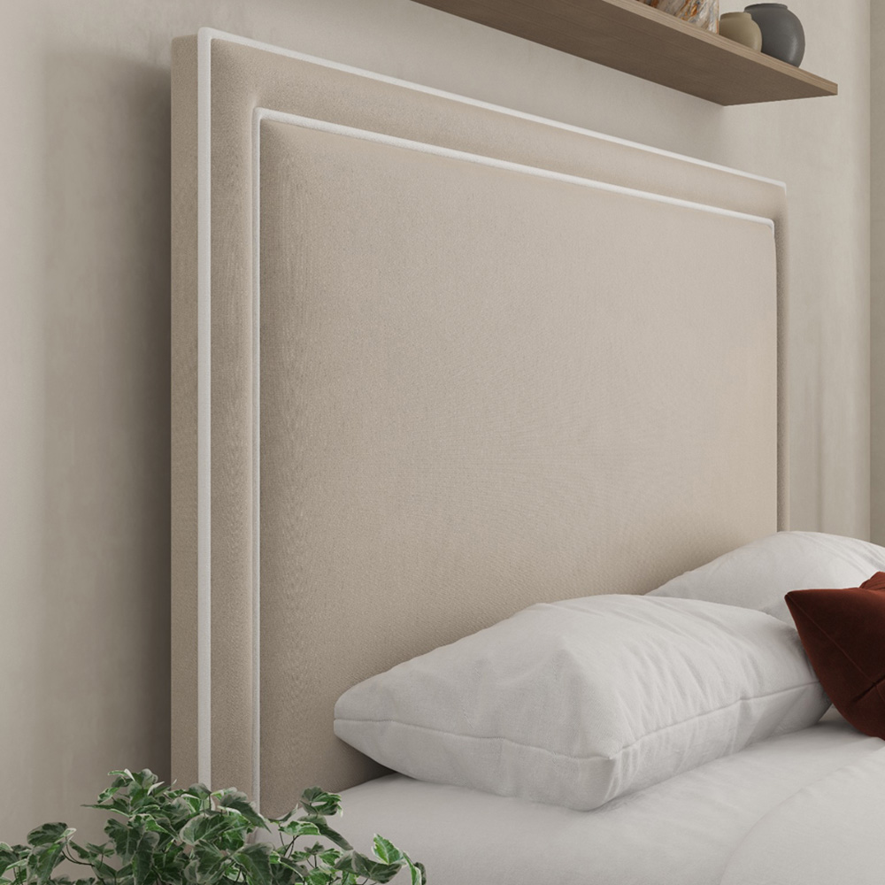 DS Living Verona Double Bistra Beige Piping Ottoman Bed Image 2