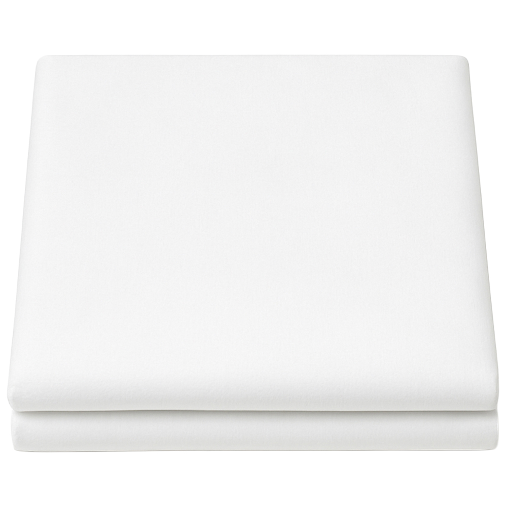 Sweet Dreams Percale Super King Size White Flat Sheet Image 1