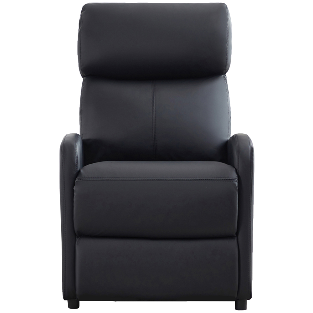 Faux Leather Black Recliner Pushback Adjustable Arm chair Image 2