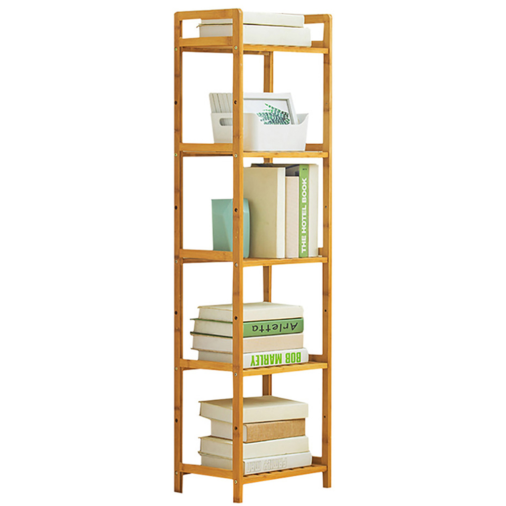 Living and Home 5 Shelf Natural Small Bookshelf Image 3