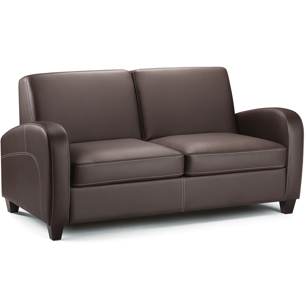 Julian Bowen Vivo Single Sleeper Brown Faux Leather Sofa Bed Image 2